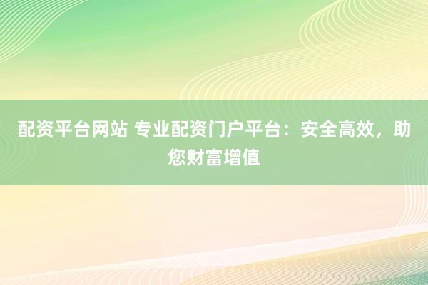 配资平台网站 专业配资门户平台：安全高效，助您财富增值