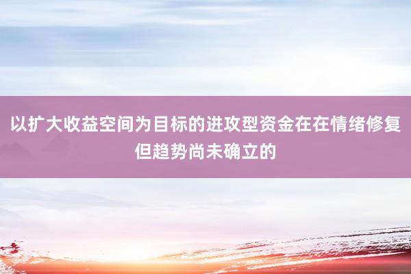 以扩大收益空间为目标的进攻型资金在在情绪修复但趋势尚未确立的