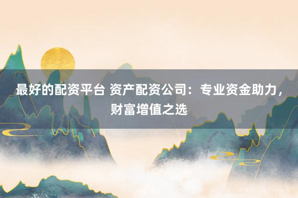 最好的配资平台 资产配资公司：专业资金助力，财富增值之选