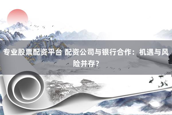 专业股票配资平台 配资公司与银行合作：机遇与风险并存？